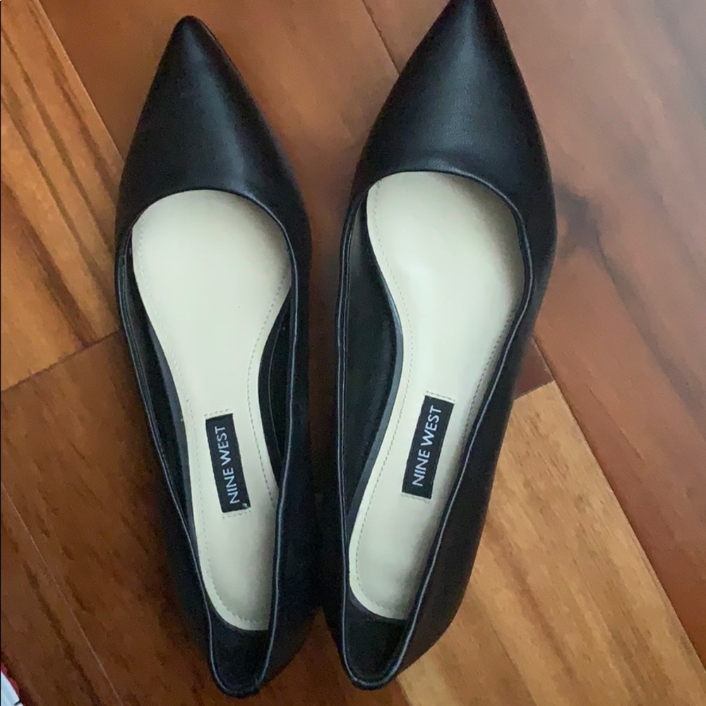 Ninewest black flats with almost 1 inch heel ..